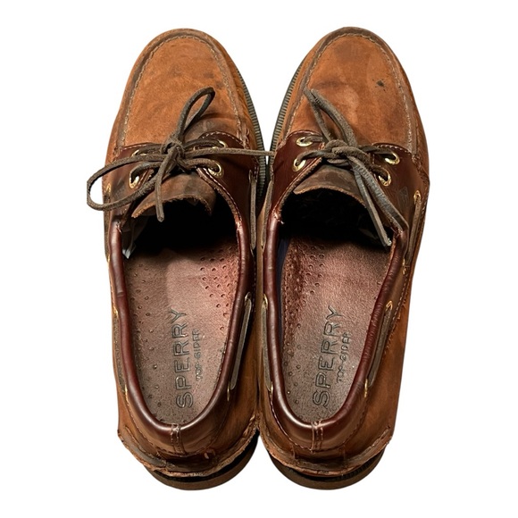 Sperry NWOT Authentic Original™ 2-Eye Boat Shoe in Brown Leather size Mens 9.5W - Picture 3 of 9